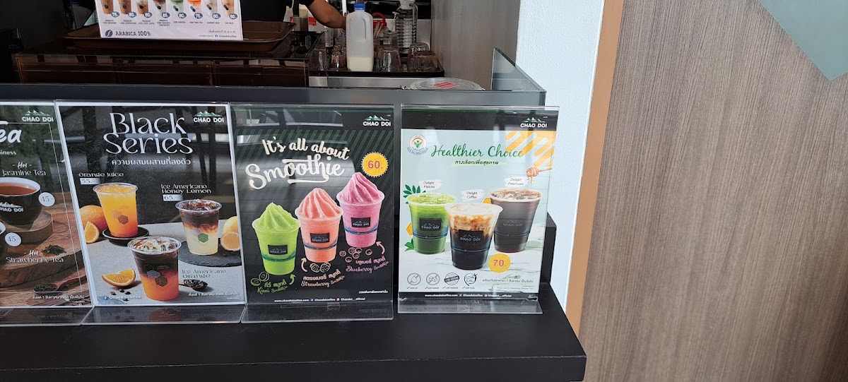 CHAO DOI COFFEE @Pratamnak Road Pattaya menu board