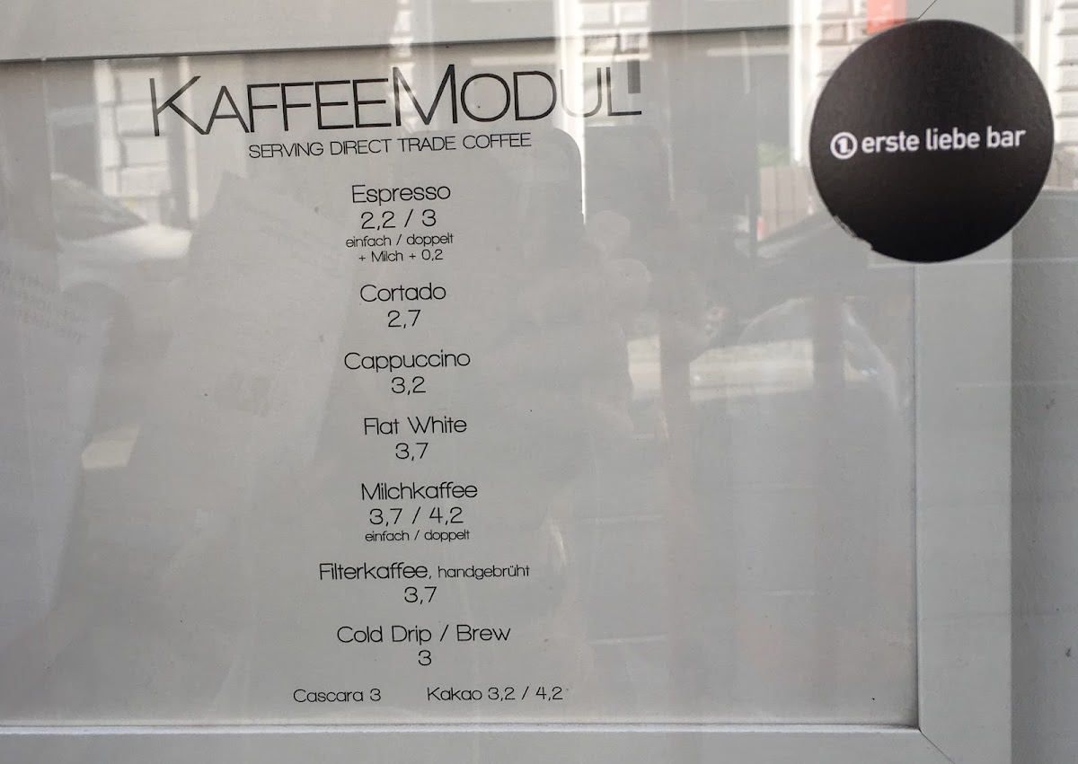 Kaffeemodul menu board