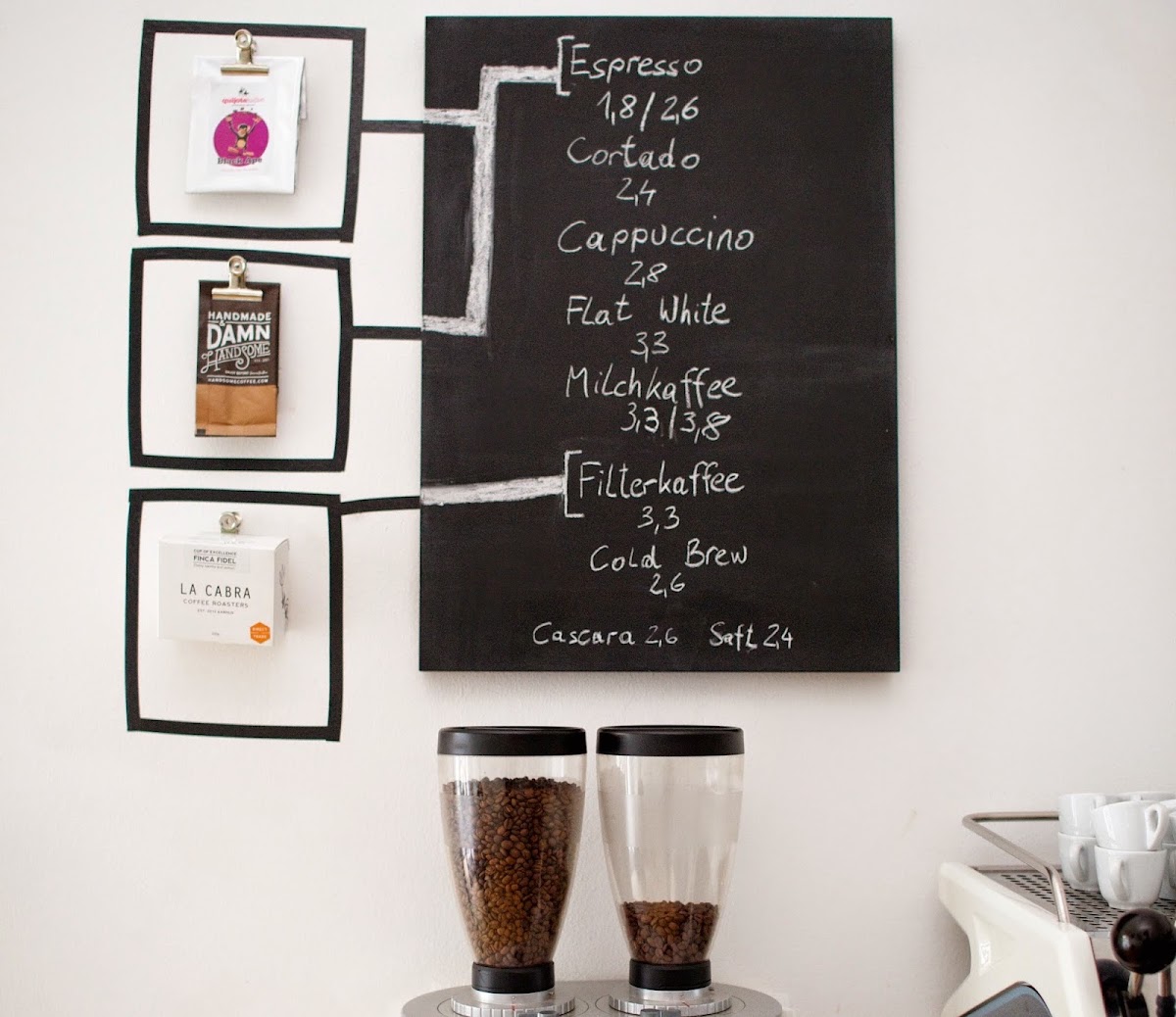 Kaffeemodul menu board