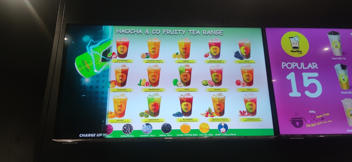 HaoCha & Co 好茶咖啡 menu board