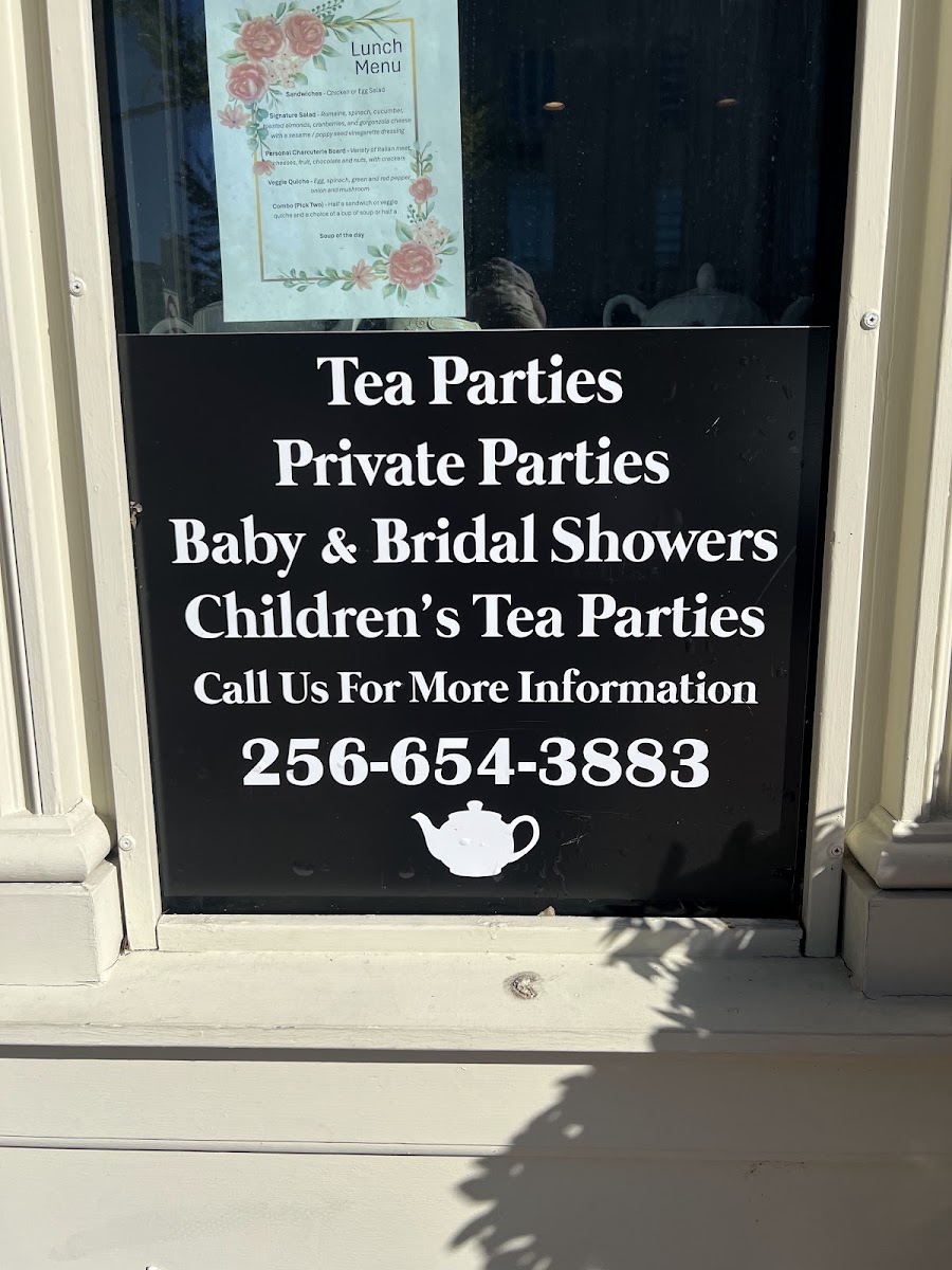 Enchanted Gatherings Tea Room and Cafe menu board