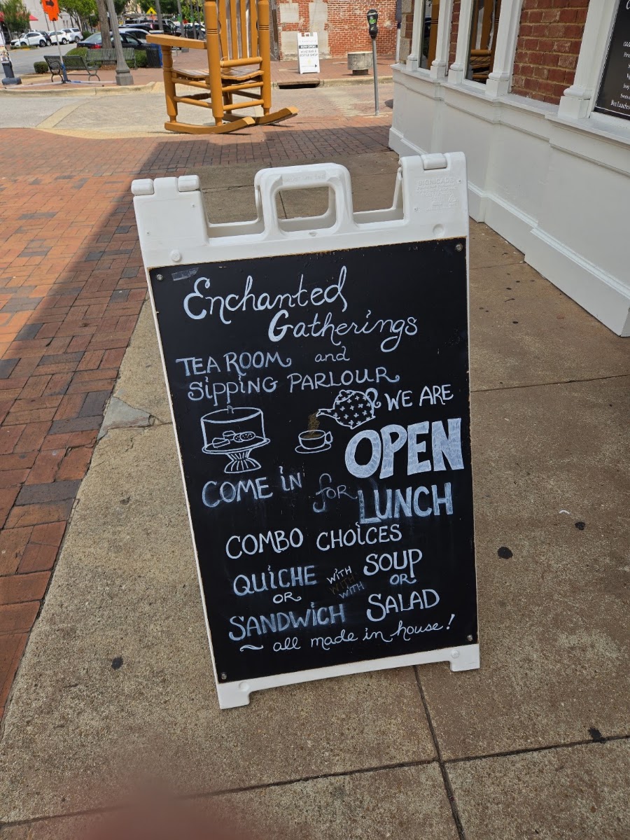 Enchanted Gatherings Tea Room and Cafe menu board