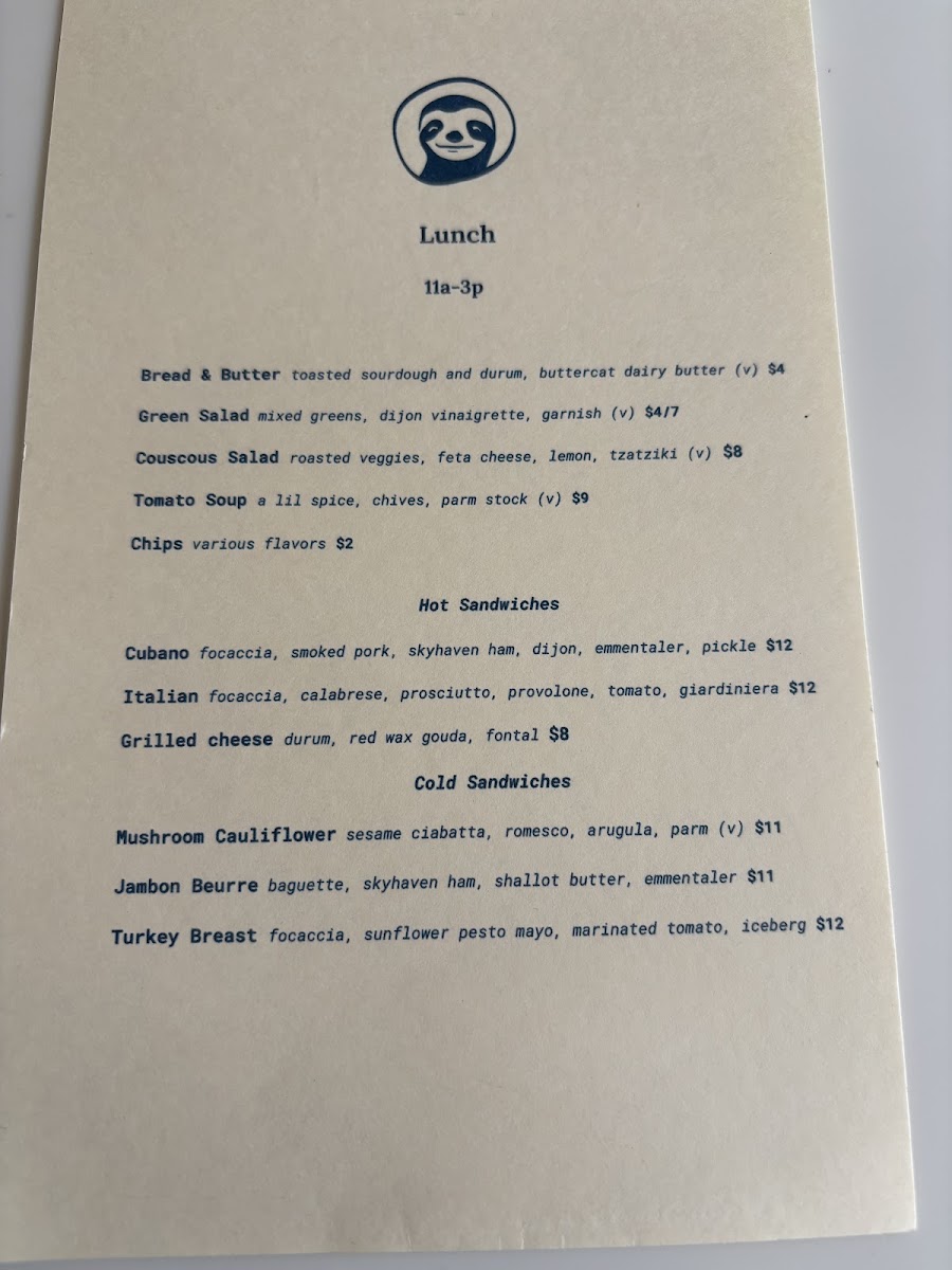 Allez Cafe menu board