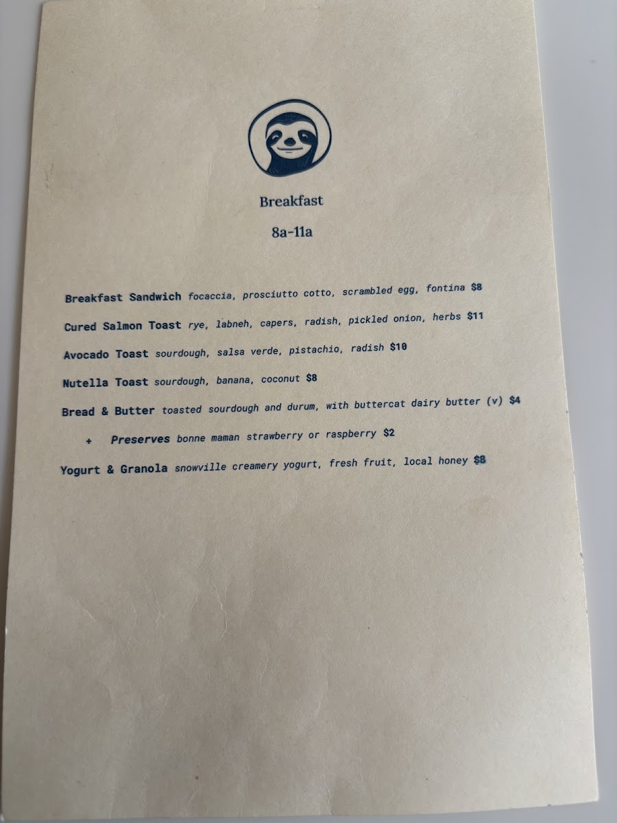 Allez Cafe menu board