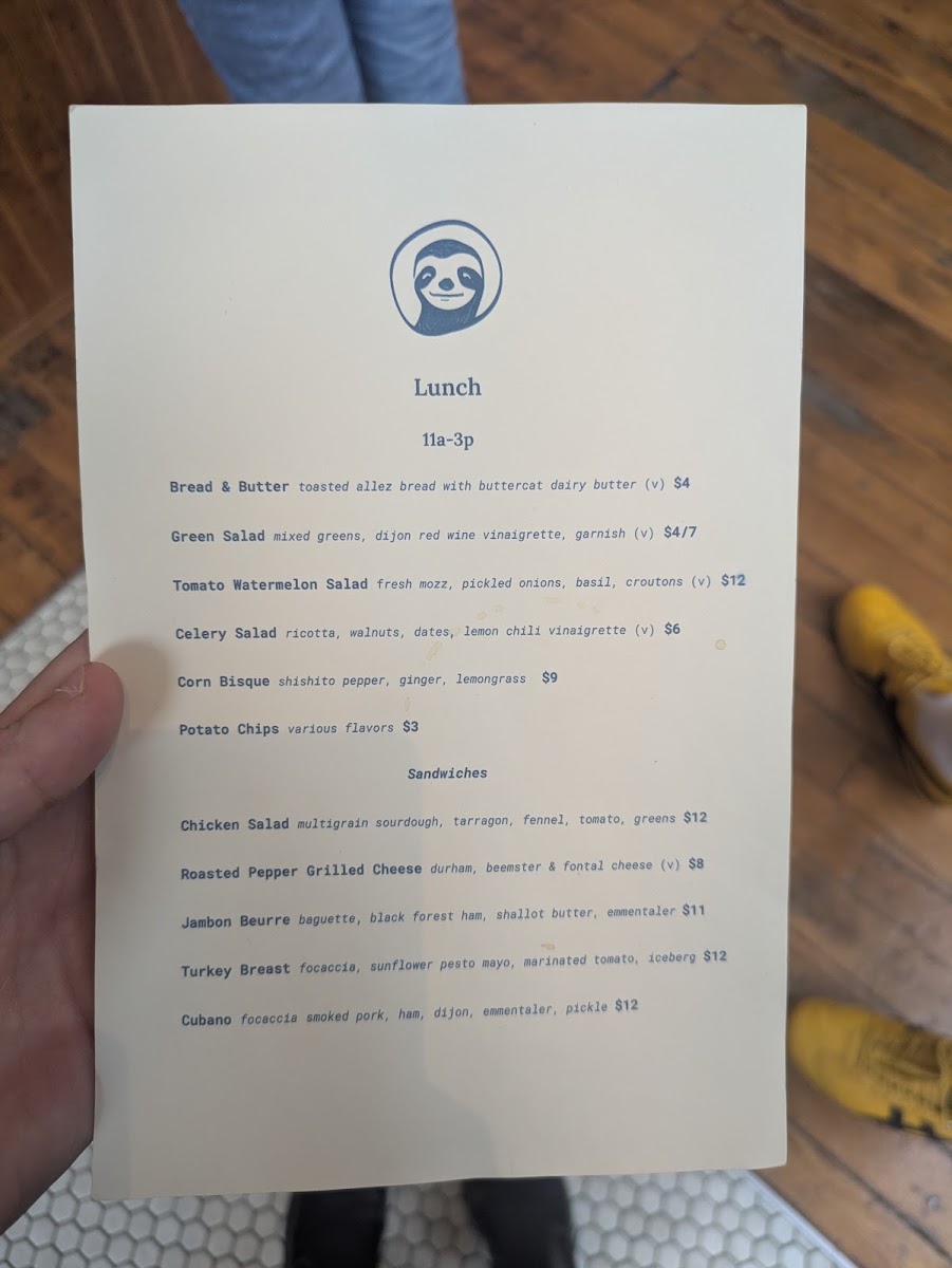 Allez Cafe menu board