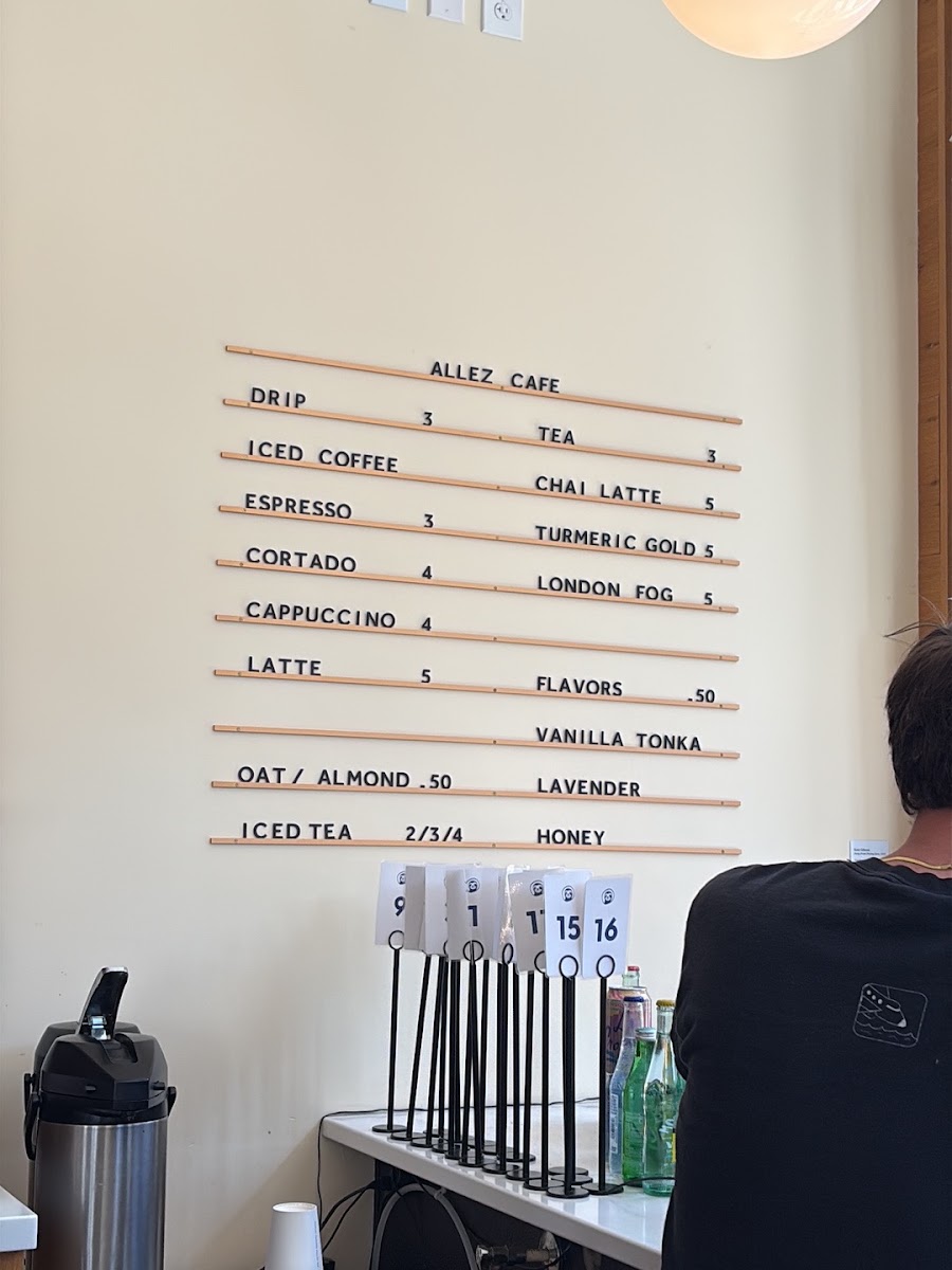 Allez Cafe menu board