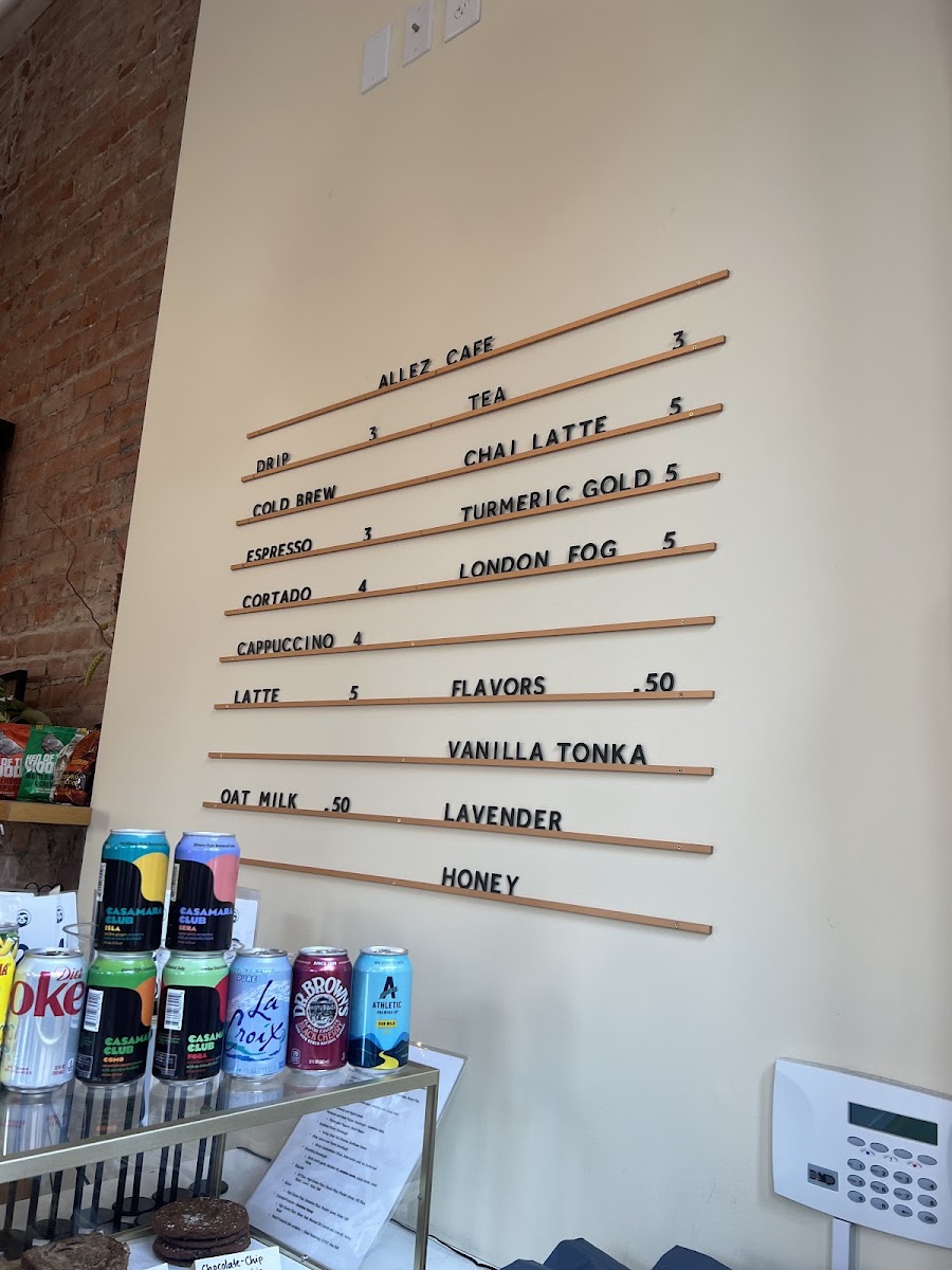 Allez Cafe menu board