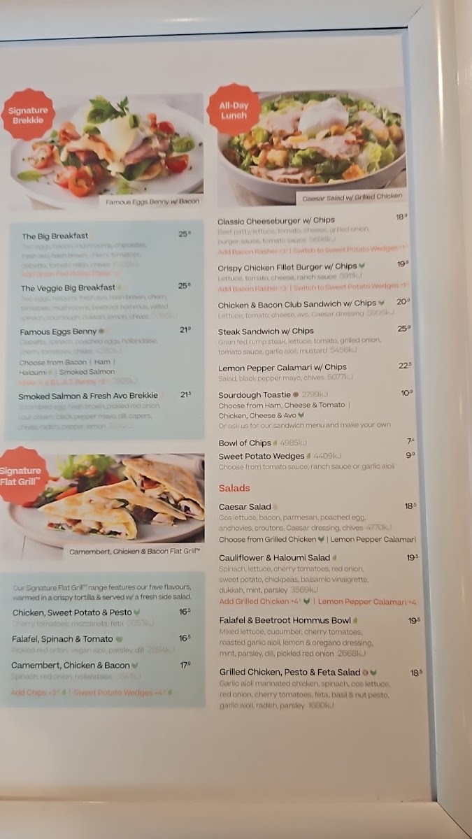 The Coffee Club Café - Burpengary menu board