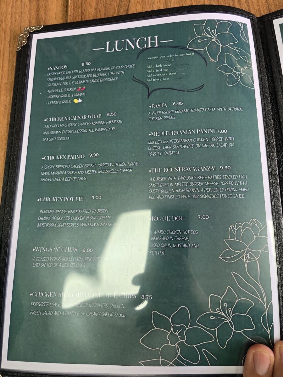 Cafe NAZ menu board