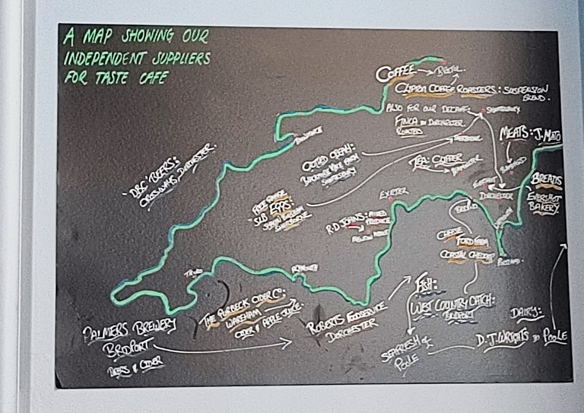 Taste Café at Dorset Museum menu board