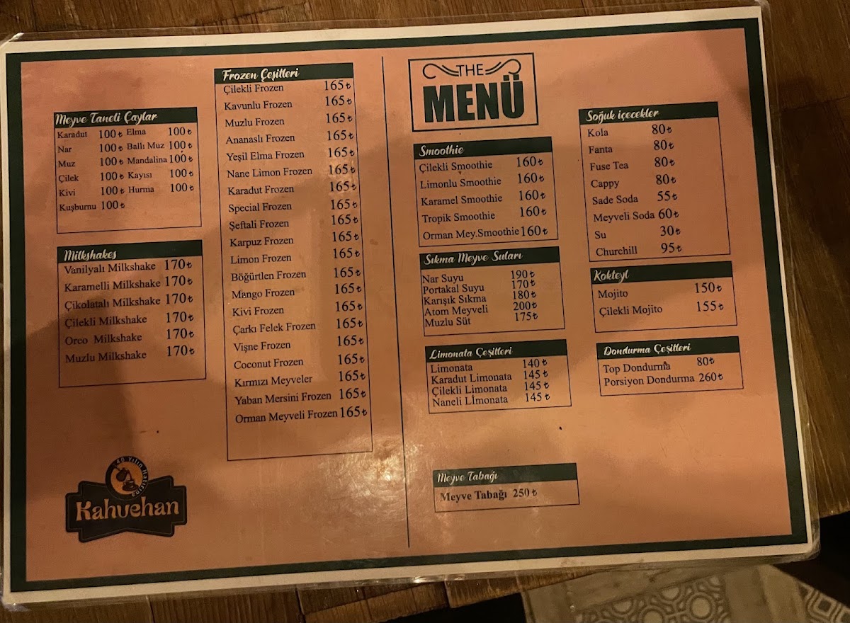 KAHVEHAN EDREMİT menu board