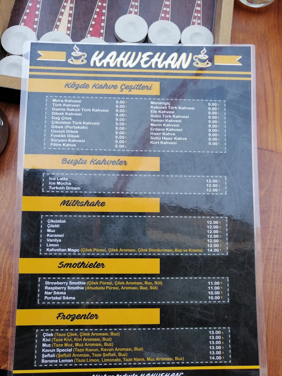 KAHVEHAN EDREMİT menu board