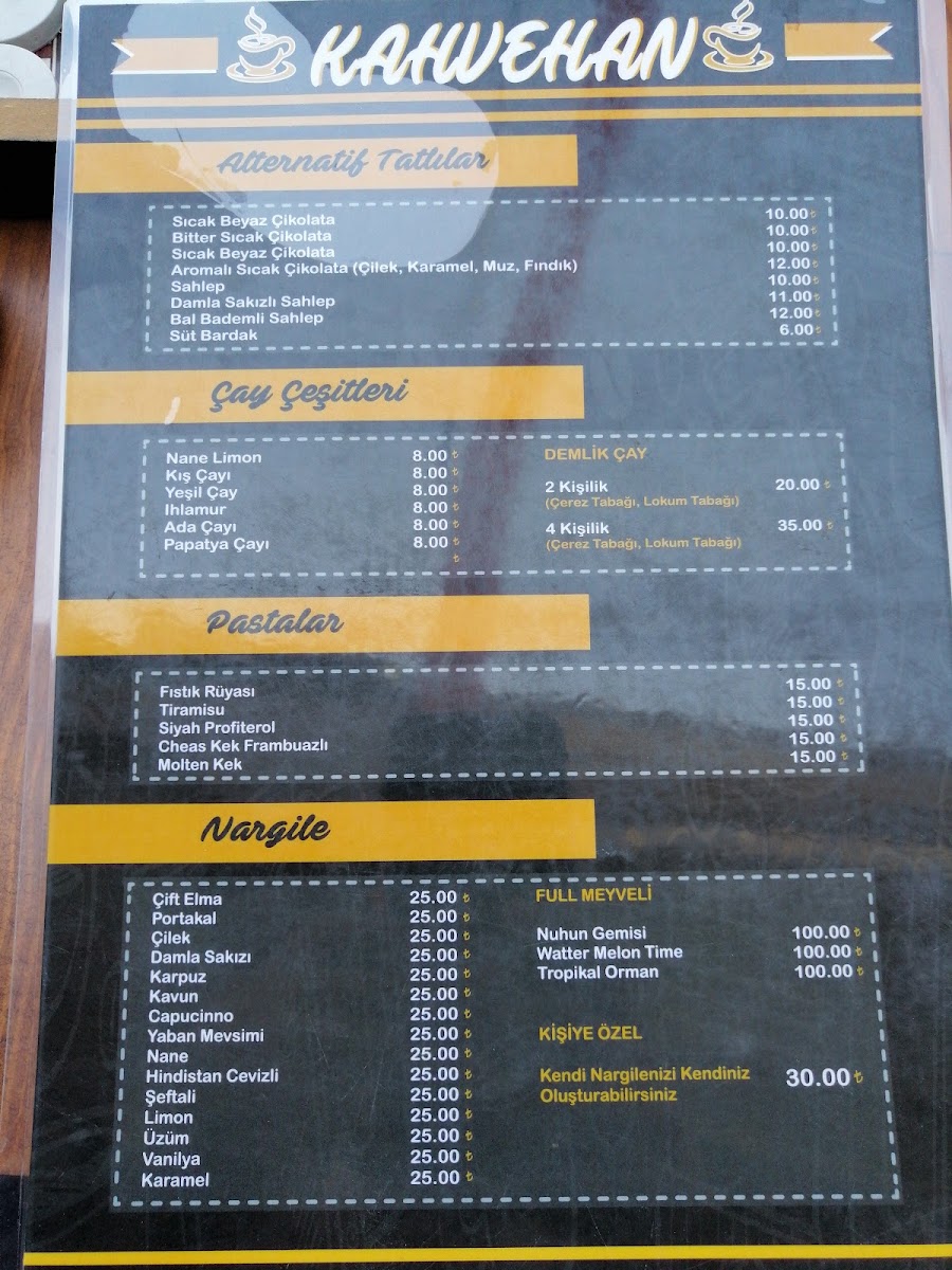 KAHVEHAN EDREMİT menu board