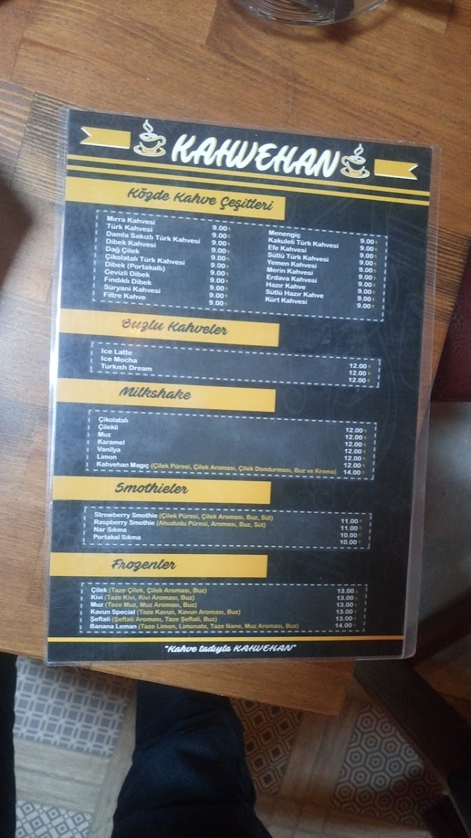 KAHVEHAN EDREMİT menu board