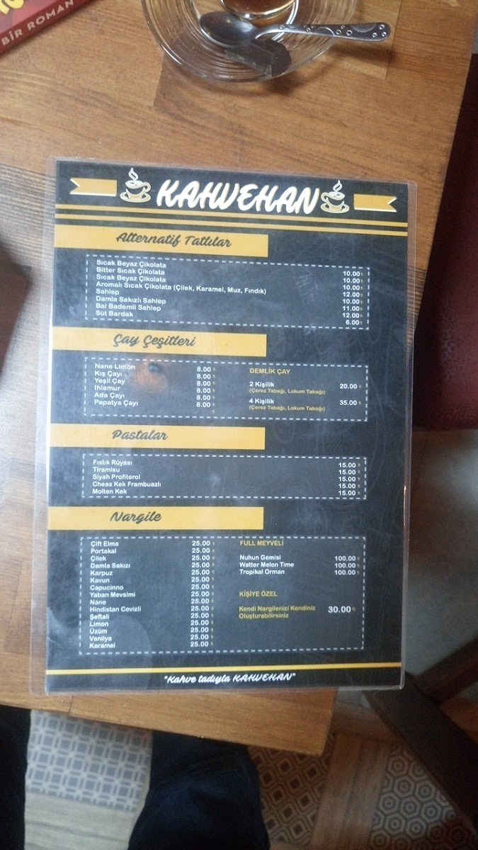 KAHVEHAN EDREMİT menu board