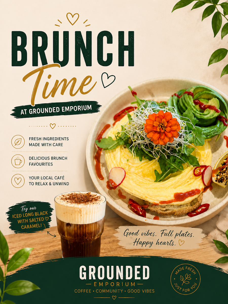 Grounded Emporium menu board