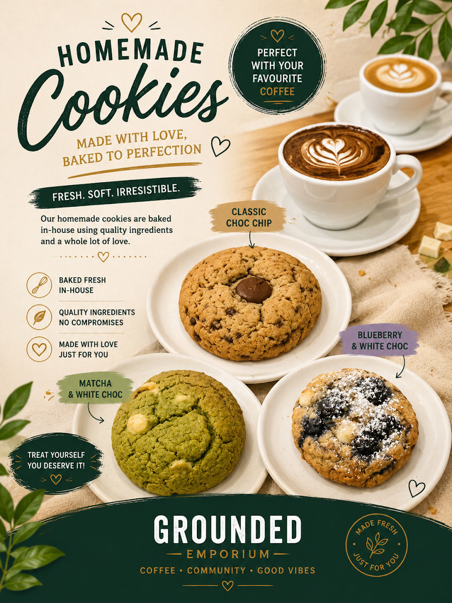 Grounded Emporium menu board