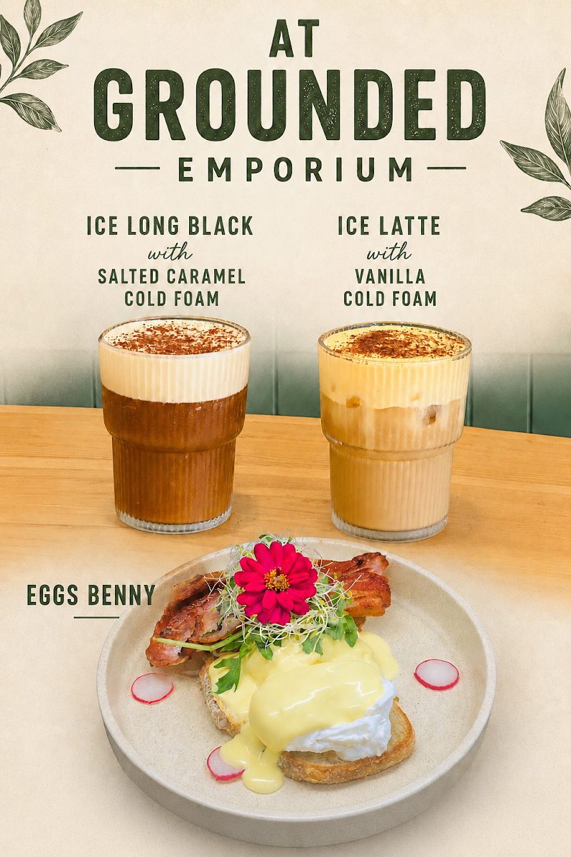 Grounded Emporium menu board