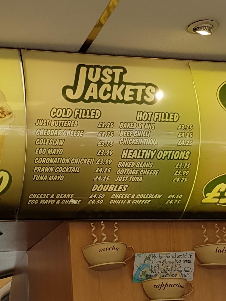 HJ's Diner menu board