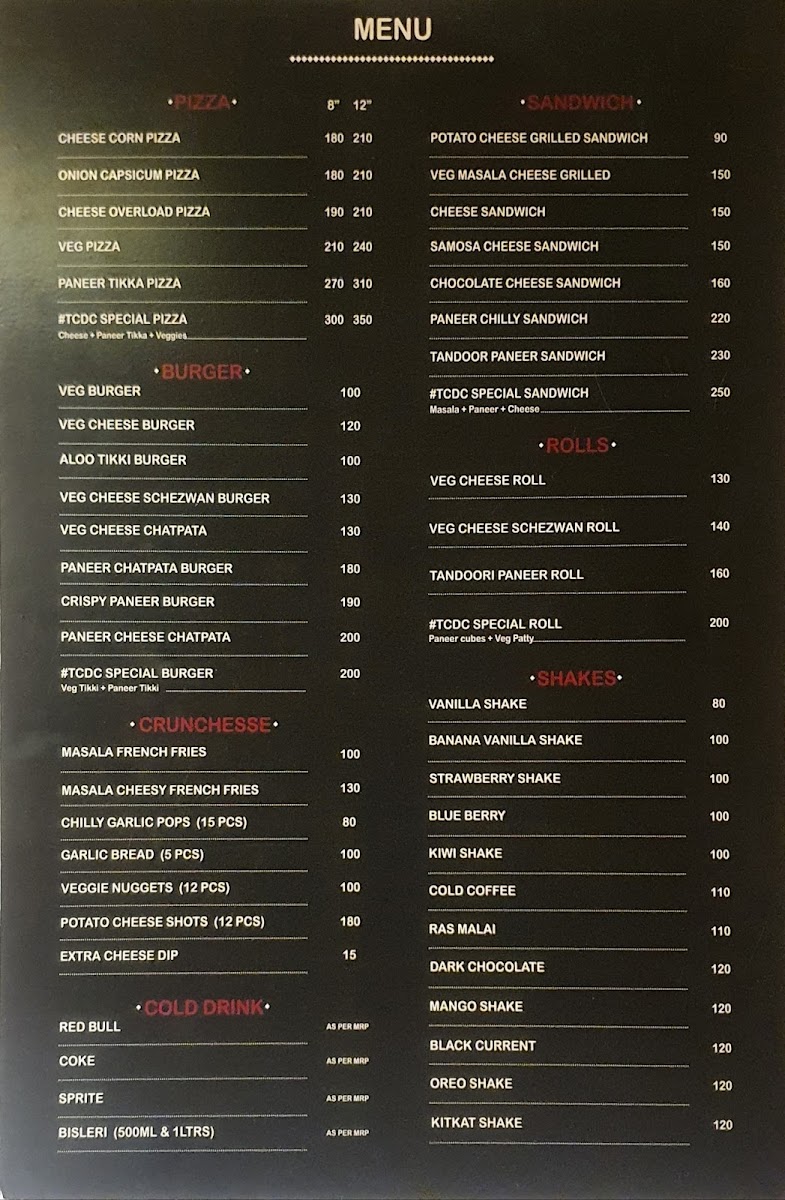 The Cheat Day Cafe next menu board