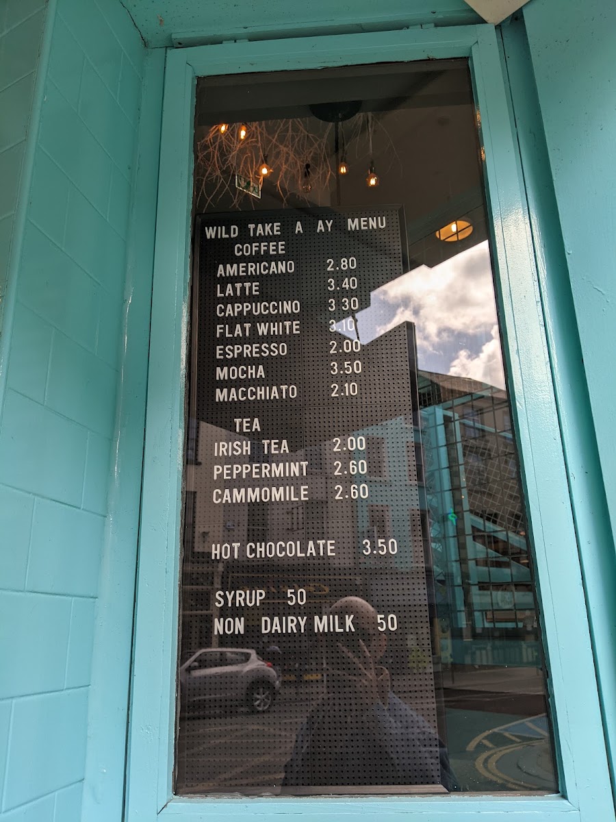 Wild Café menu board