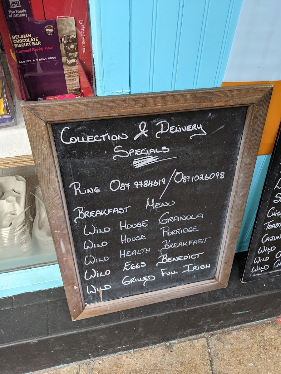 Wild Café menu board