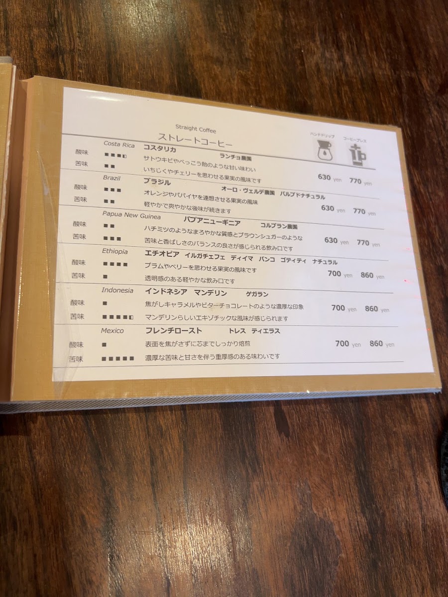 CAFE PAS A PAS (カフェパサパ) menu board