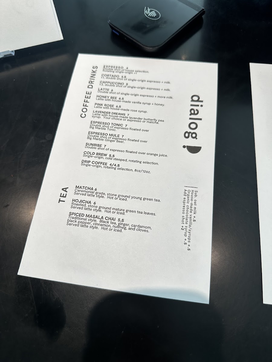 dialog menu board