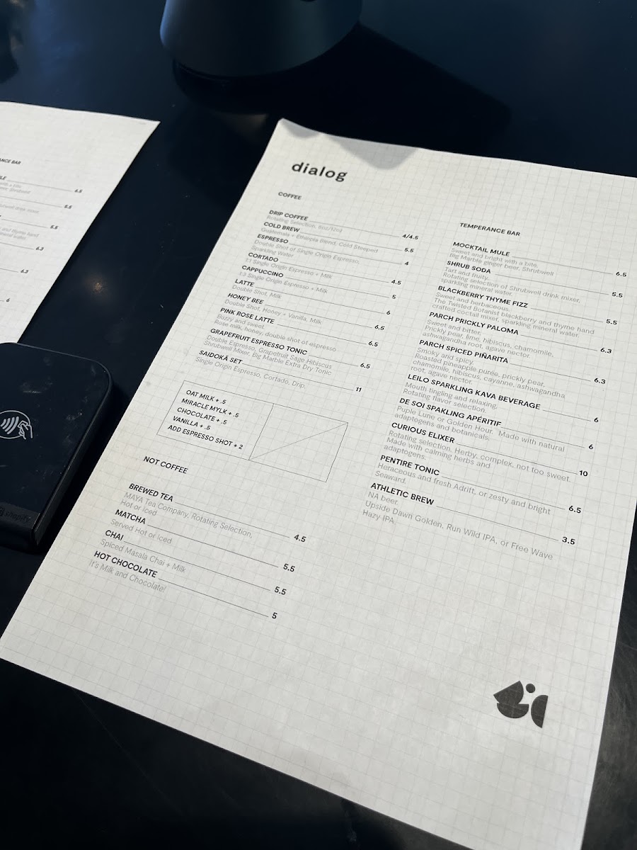 dialog menu board