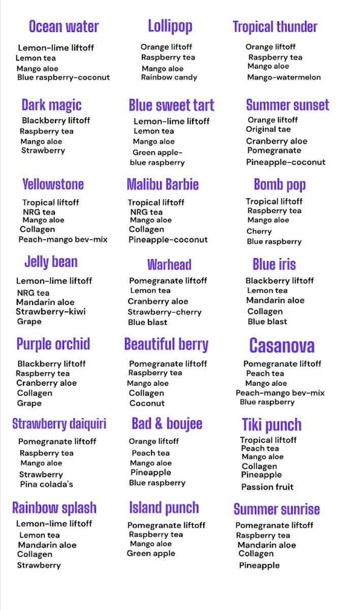 The Healthy Hangout menu board