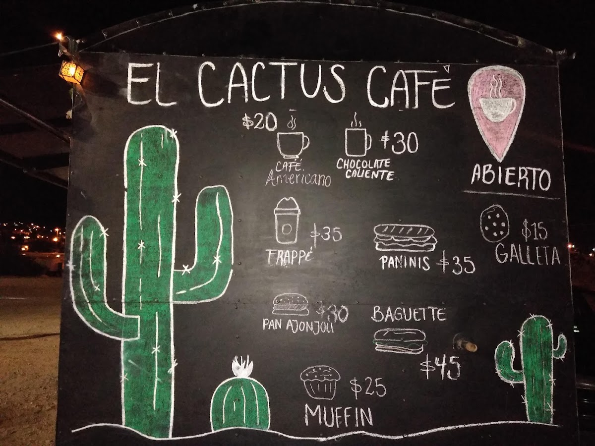El Cactus Cafe menu board