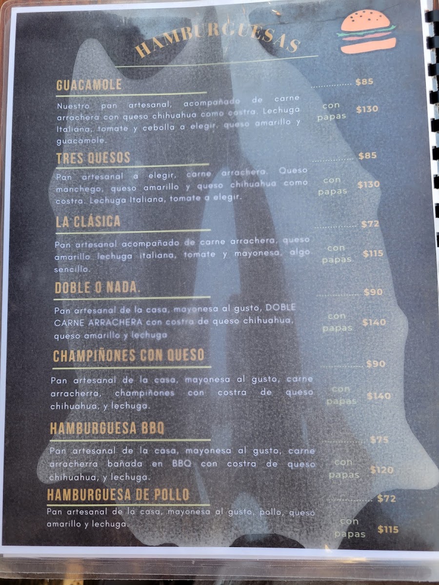 El Cactus Cafe menu board