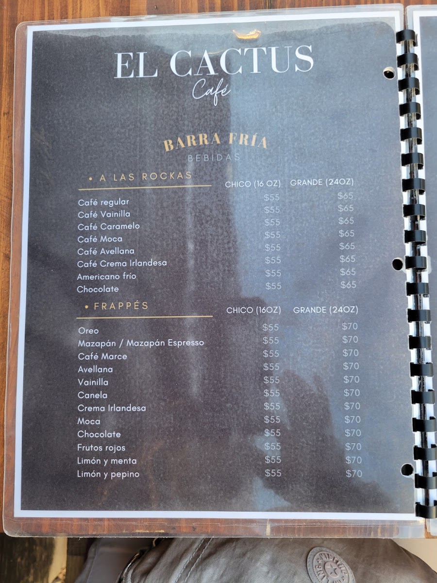 El Cactus Cafe menu board