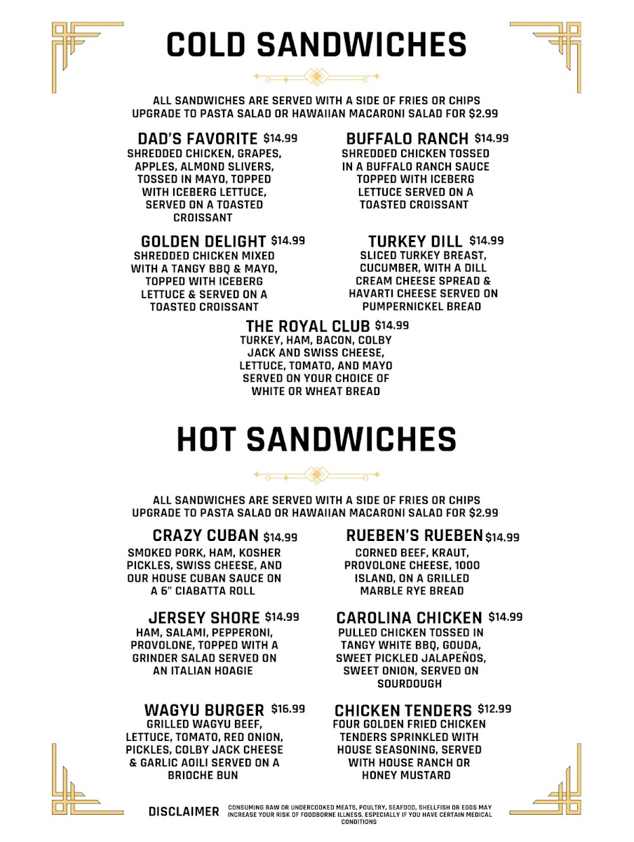Mimi’s Market and Royal Café menu board
