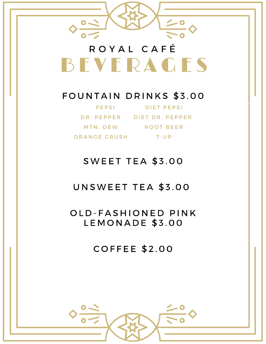 Mimi’s Market and Royal Café menu board