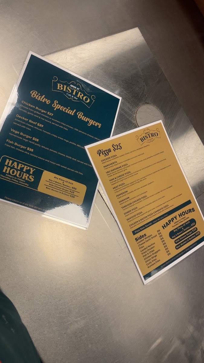 Hood street bistro menu board