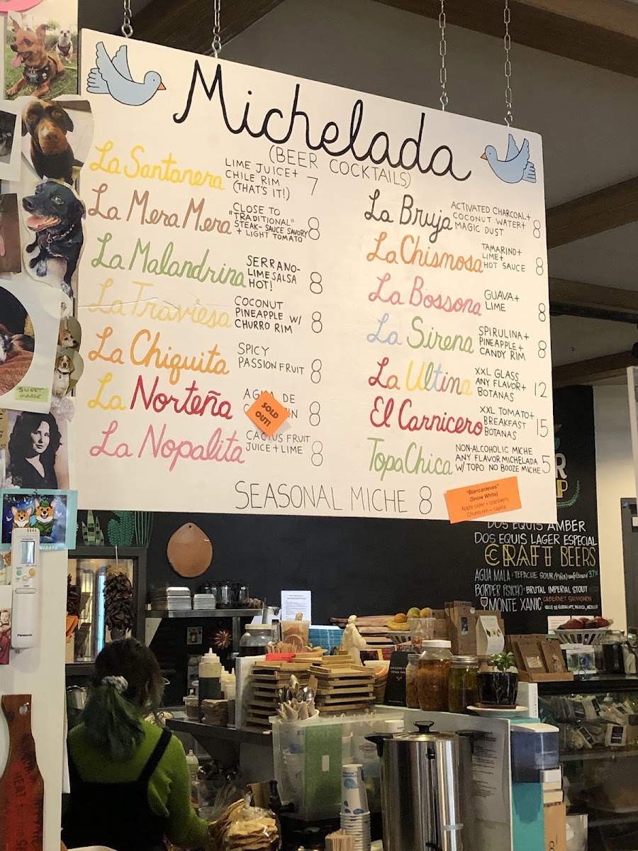 Alta Baja Market menu board