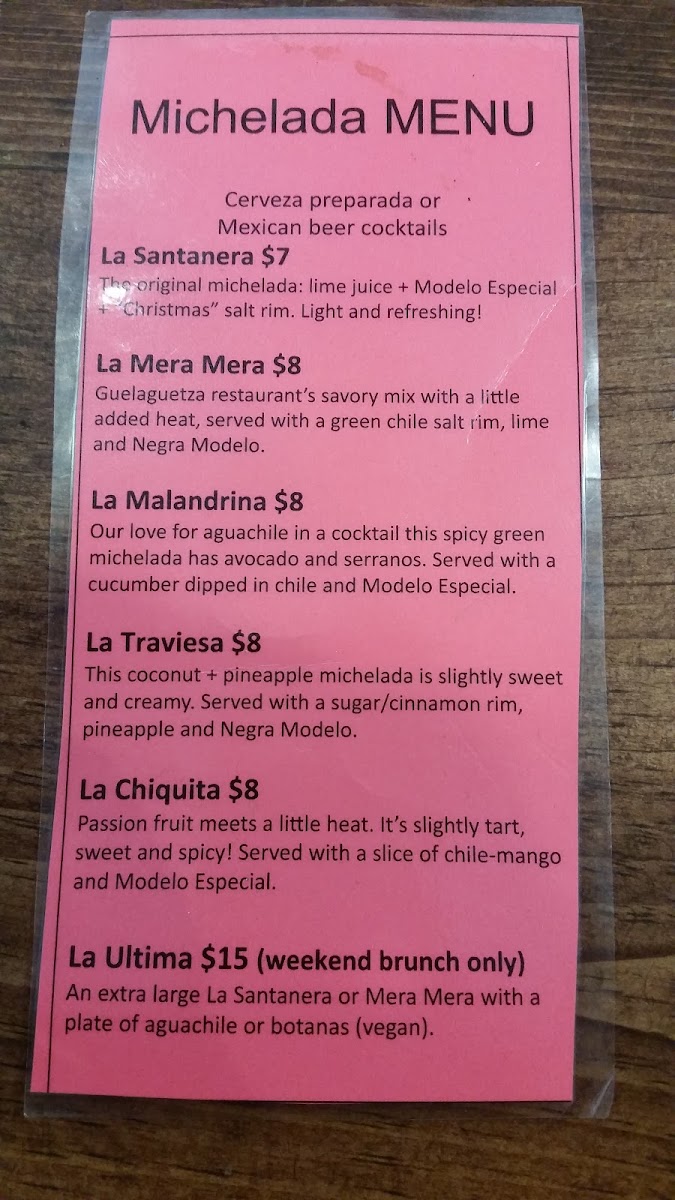 Alta Baja Market menu board