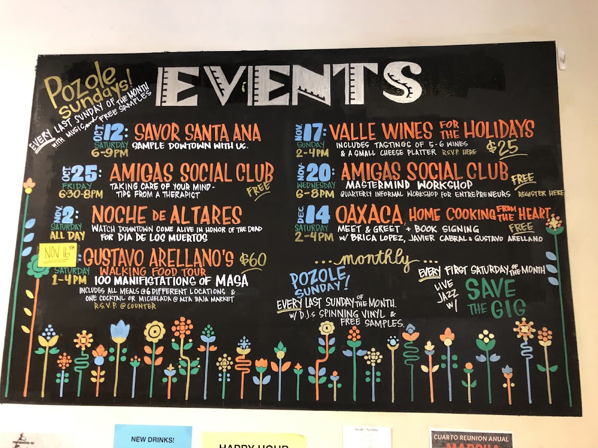 Alta Baja Market menu board