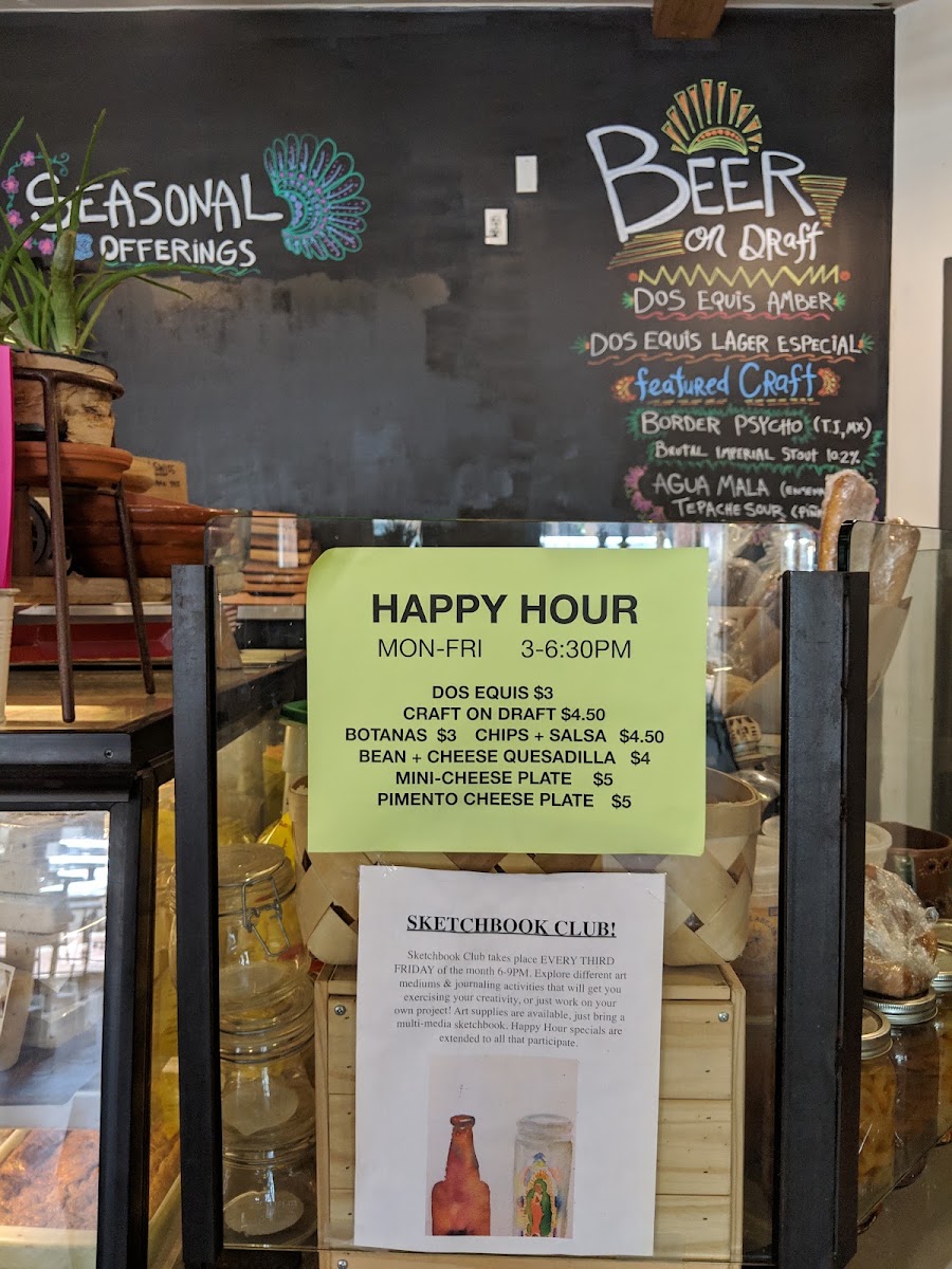 Alta Baja Market menu board