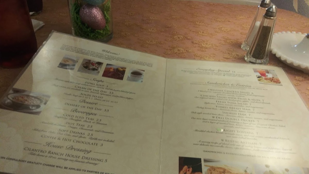 Tea With Friends menu board