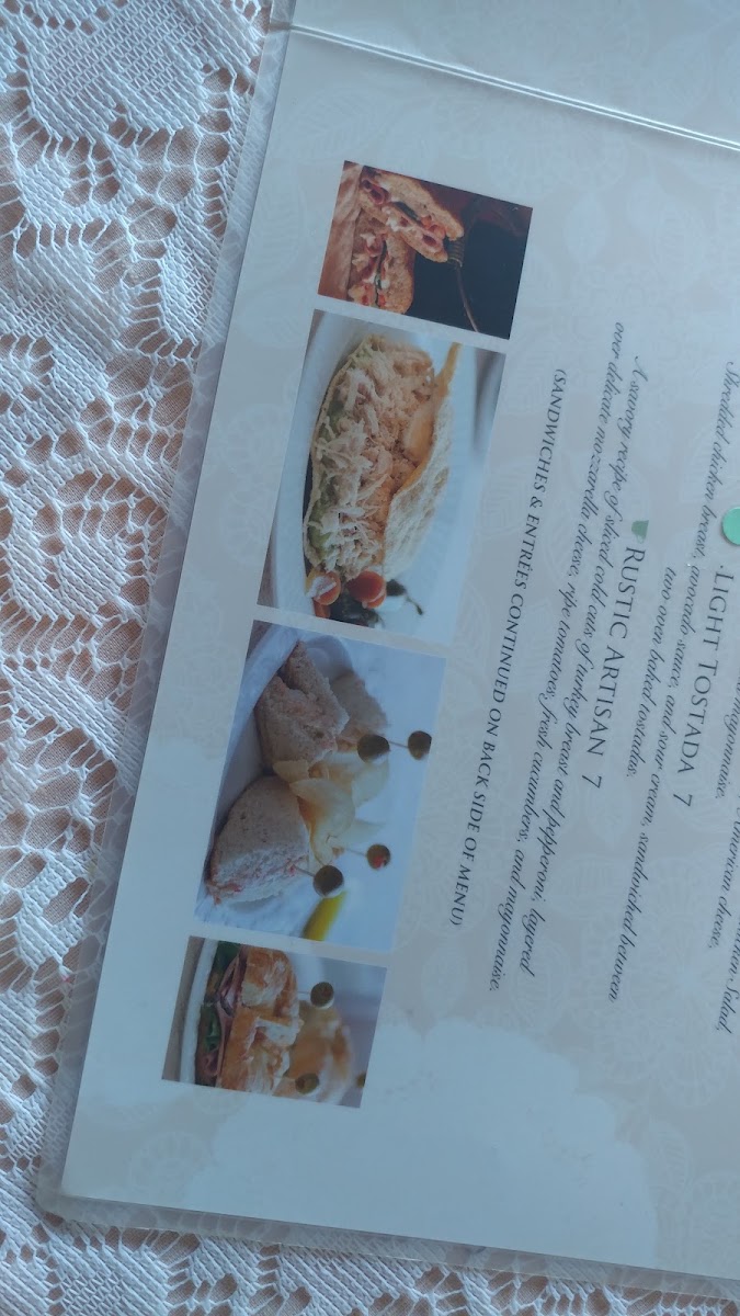 Tea With Friends menu board