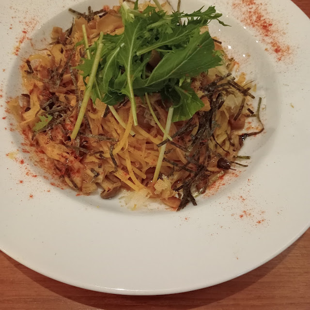 水菜ときのこの和風パスタ