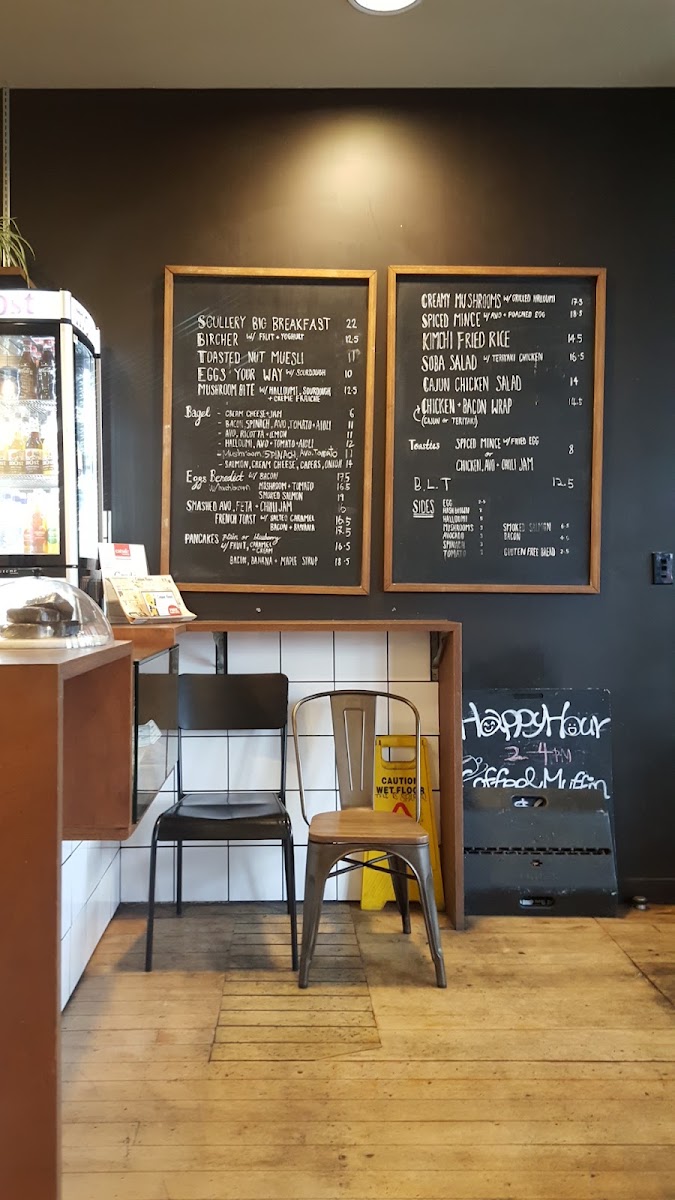 Scullery menu board
