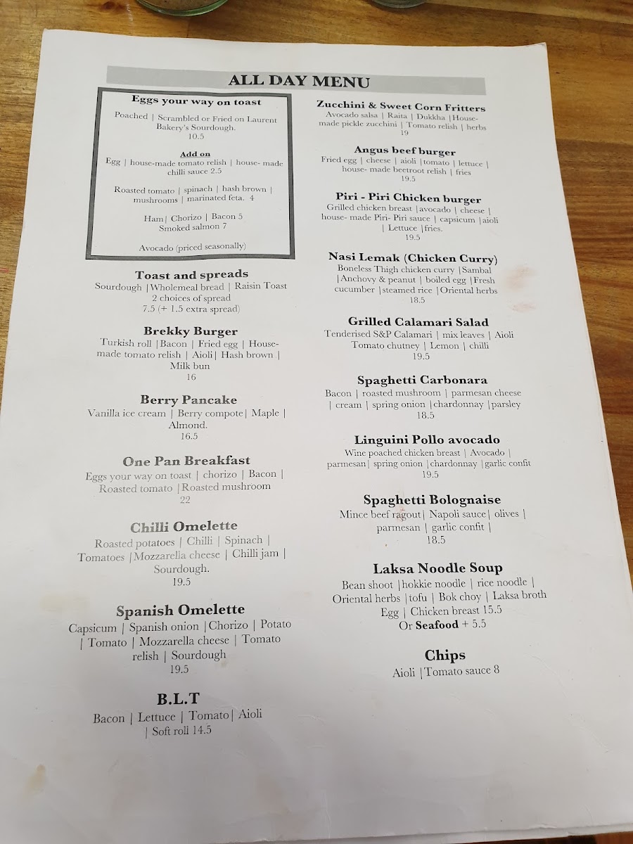 20g Coffee Cafe menu board