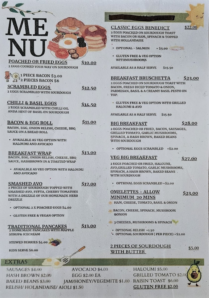 The Keen Bean on Mary menu board