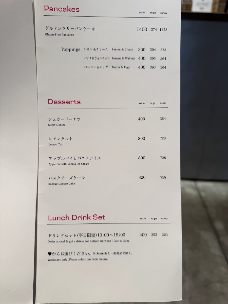 RHC CAFE Kawasaki menu board