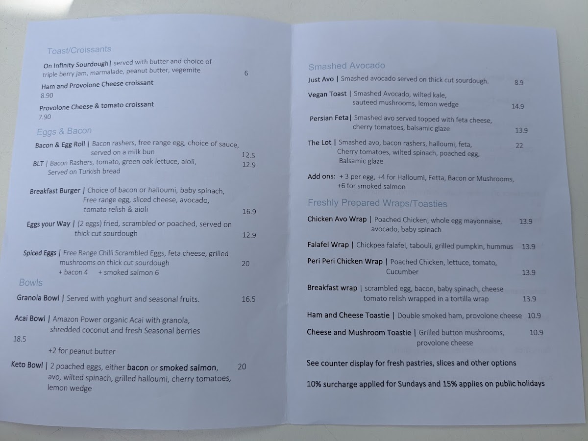 Bluebottle Espresso menu board