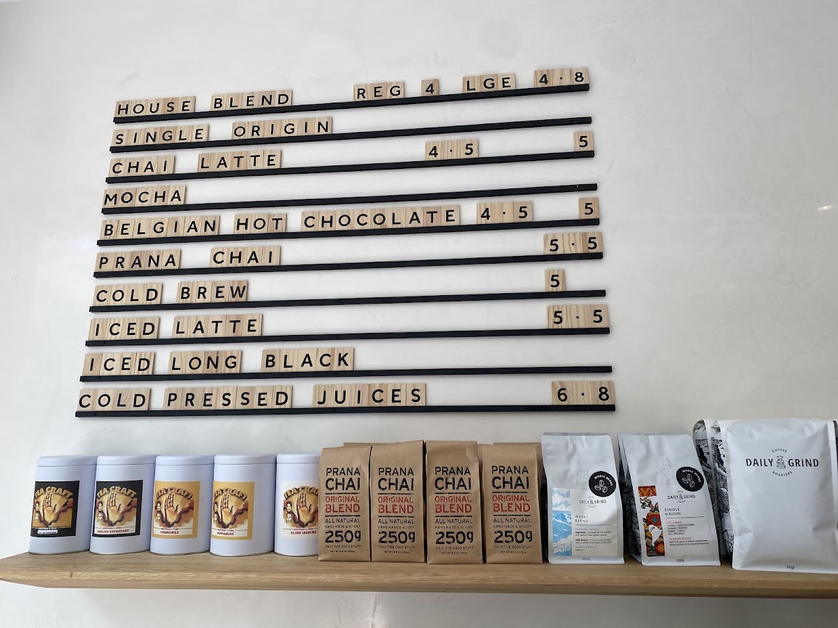 Bluebottle Espresso menu board