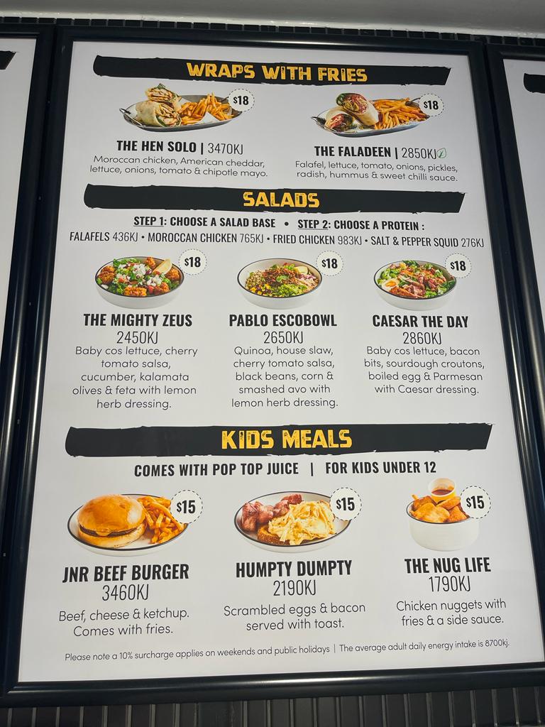 Piccolo Me Auburn menu board